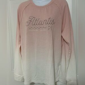 Women's Pink and White Long Sleeve Tee